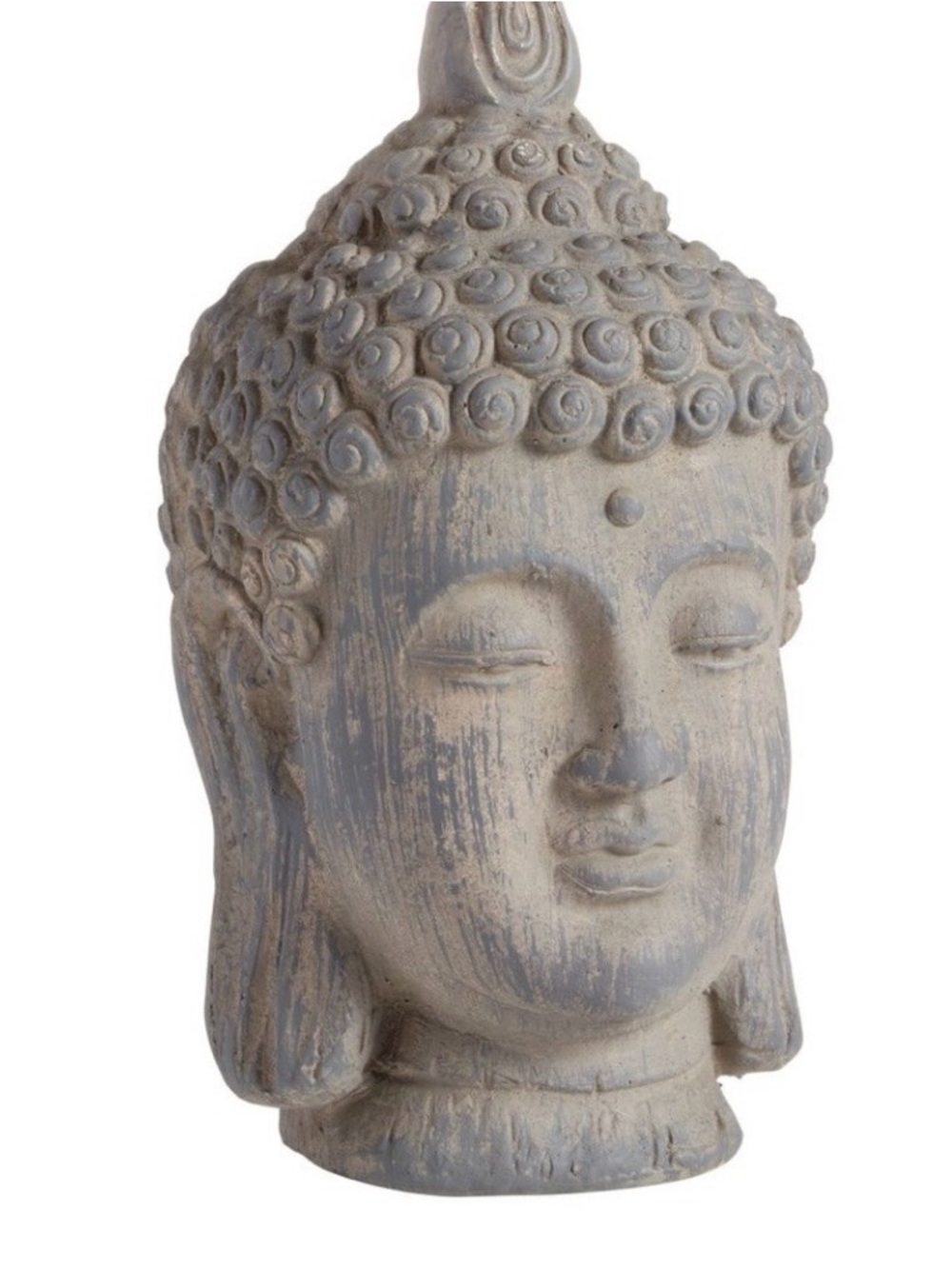 Cost Plus World Market Gray Ceramic Buddha Head Accent Statue